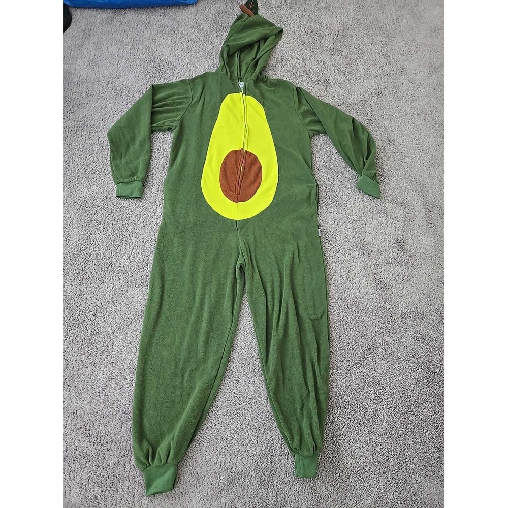Funziez! by Silver Lilly Jumpsuit‎ Mens Large Green Avocado Costume Plush Zip Up